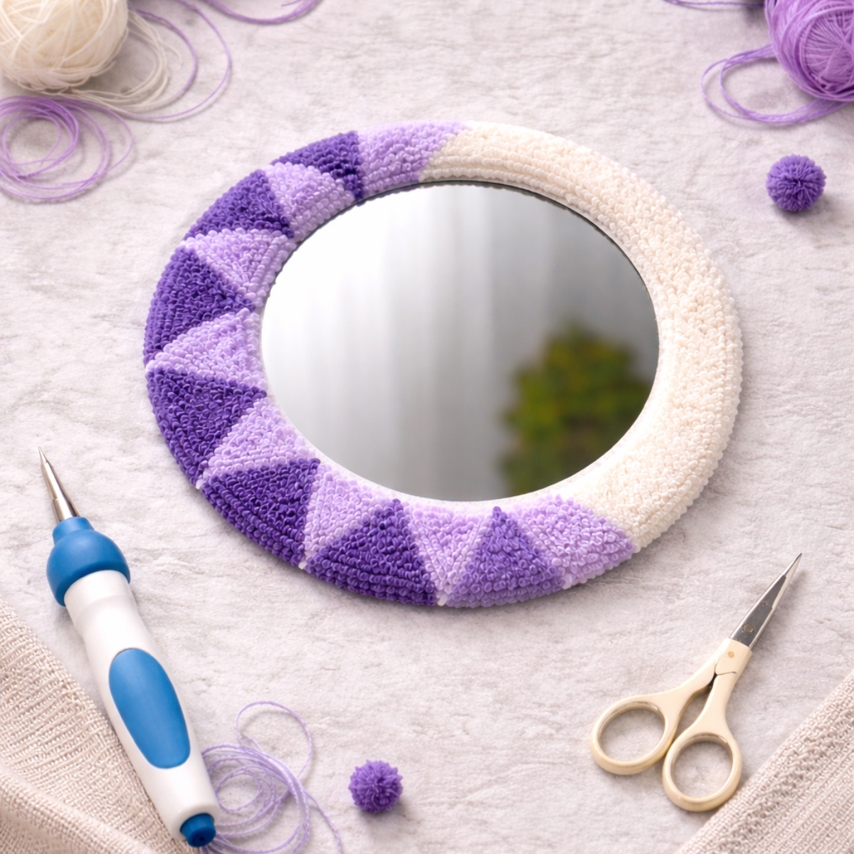 Arte Textil: Crea tu Espejo con Punch Needle