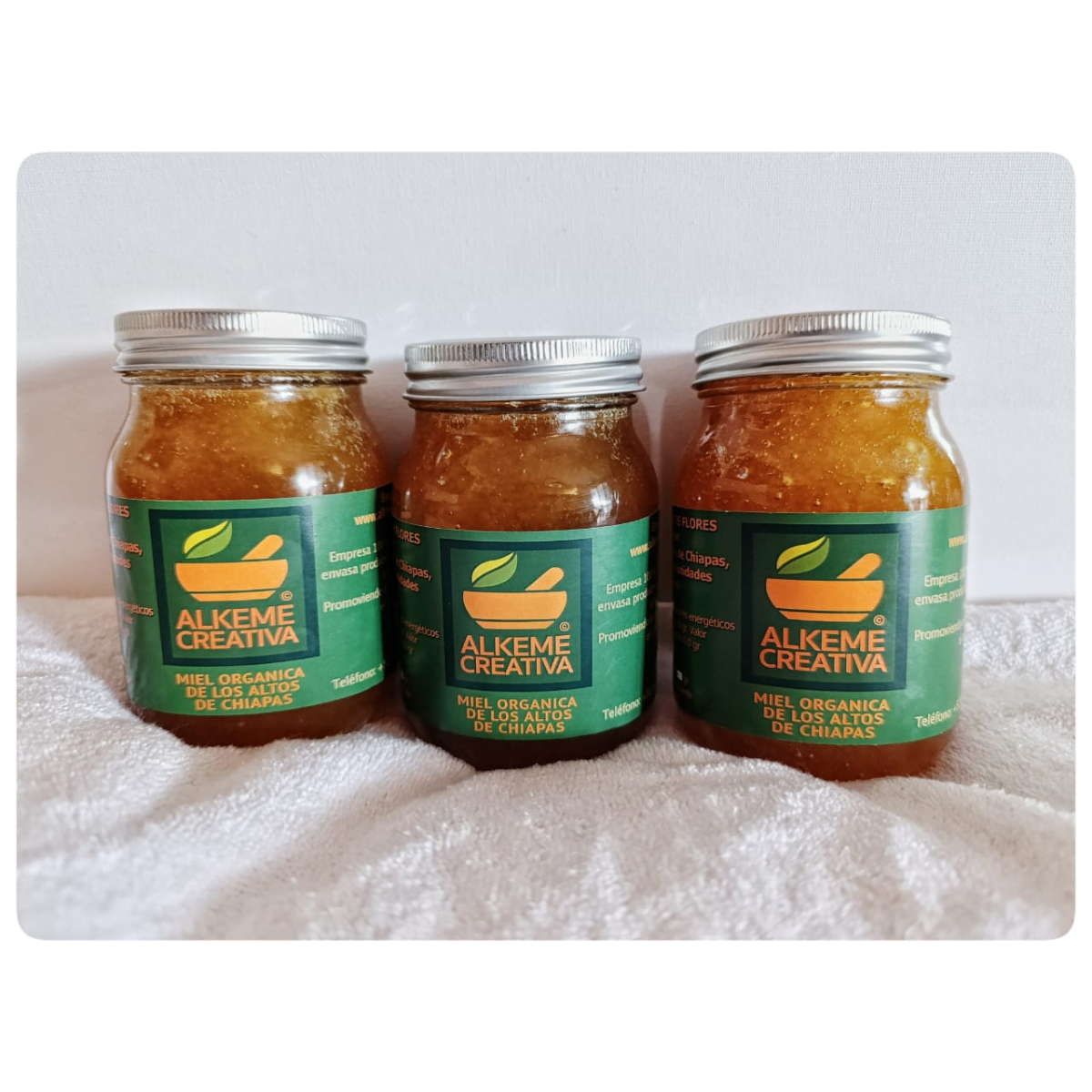 Miel orgánica multifloral de los Altos de Chiapas.