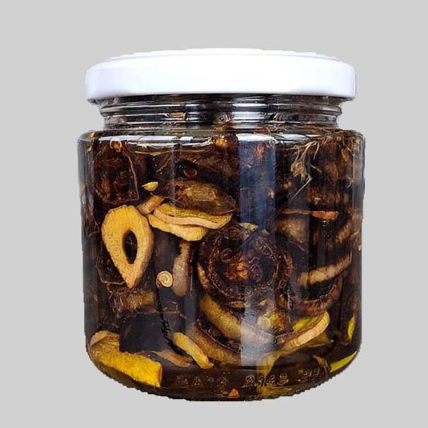 Chicharrón de chile serrano en aceite de oliva