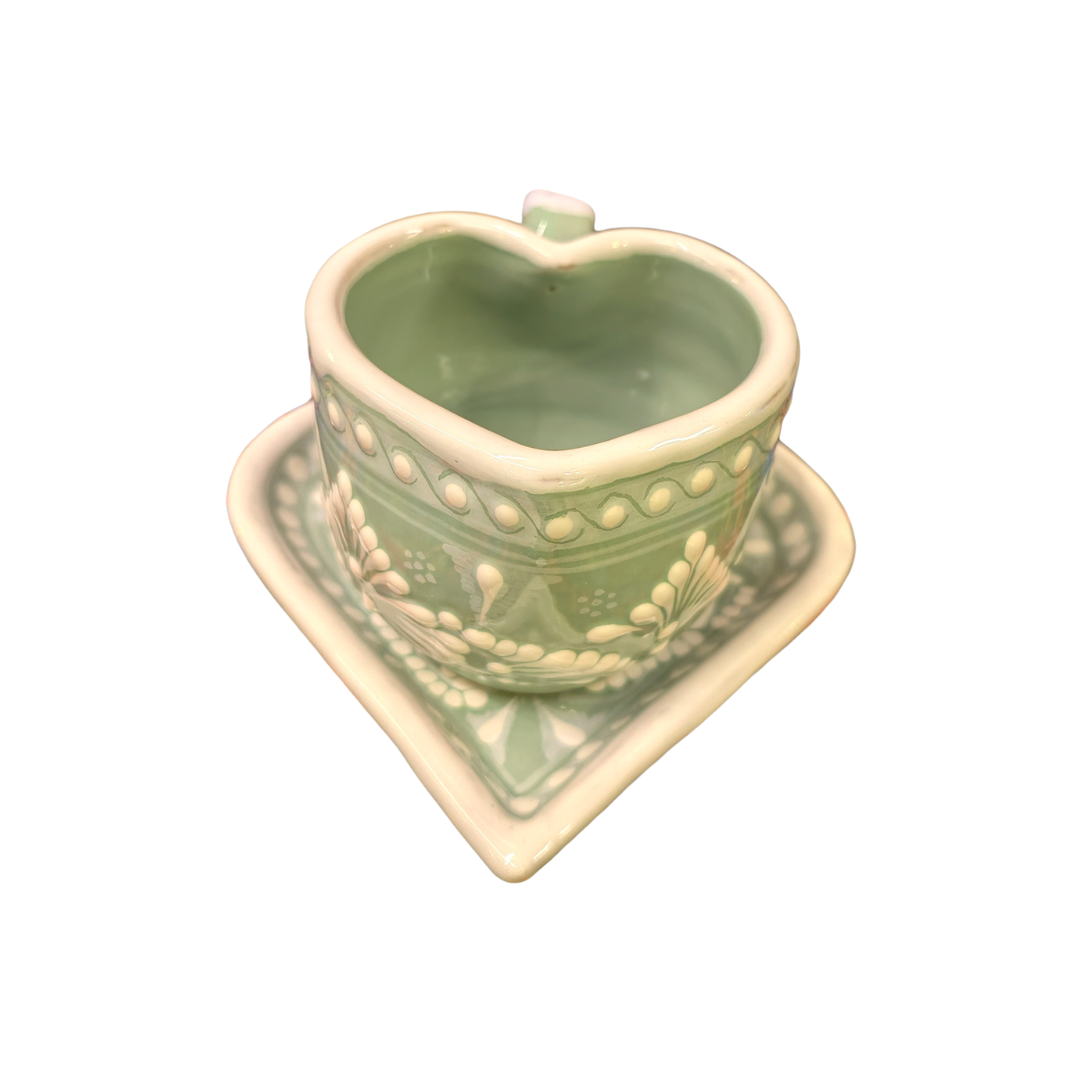 Juego Taza y plato Corazón Talavera
