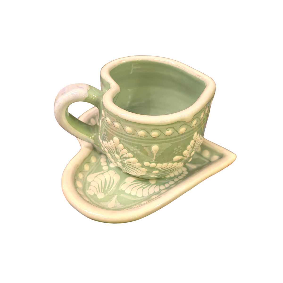 Juego Taza y plato Corazón Talavera
