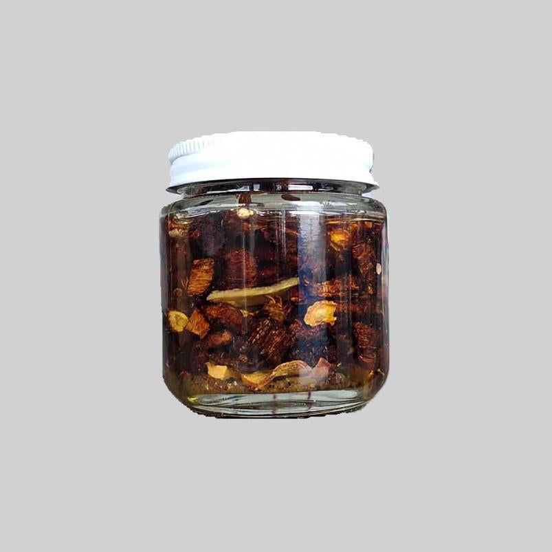 Chicharrón de chile güero en aceite de oliva