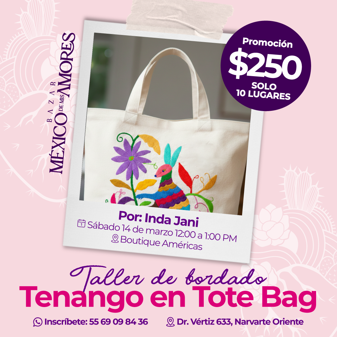 Taller de Bordado Tote Bag Presencial